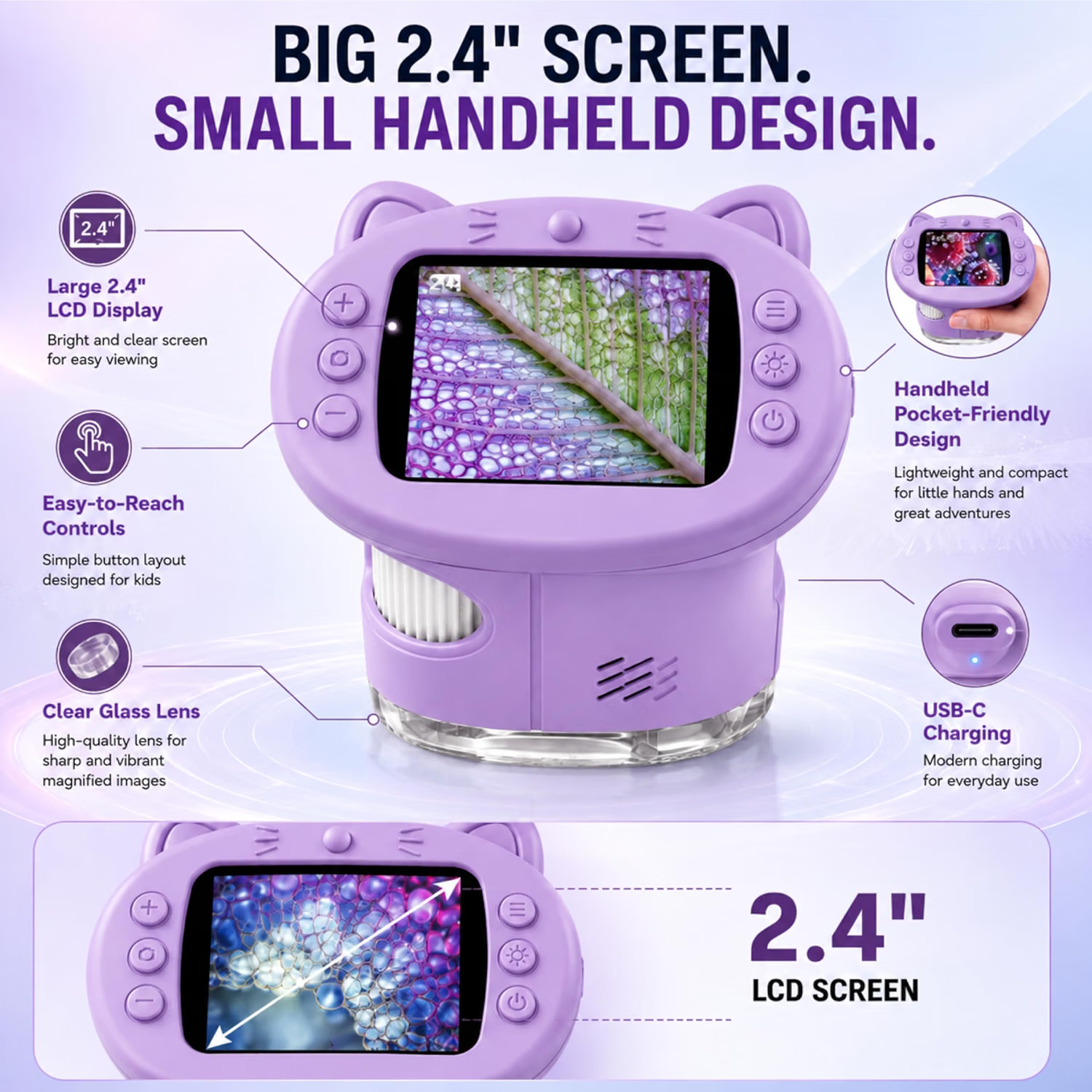 Big screen and small handheld design details